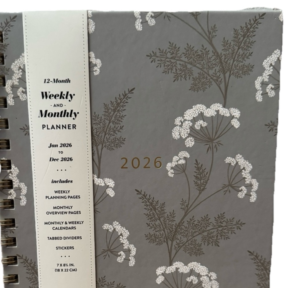 2026 Planners, Eccolo Spiral Agenda Planner, Weekly & Monthly Pages, 12 Months
